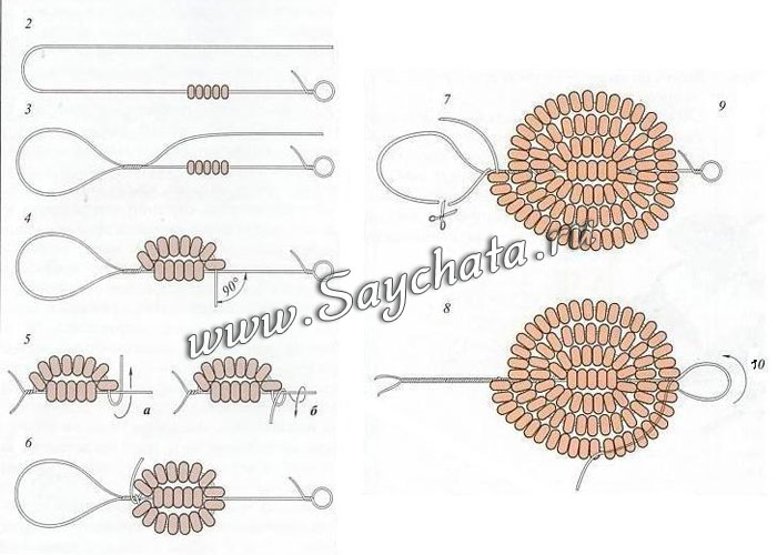 крокус из бисера схема