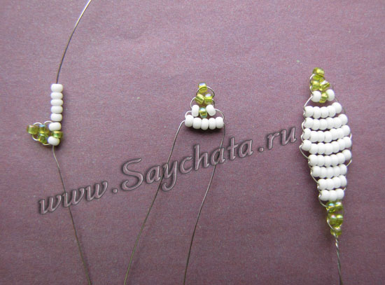 Подснежники из бисера
