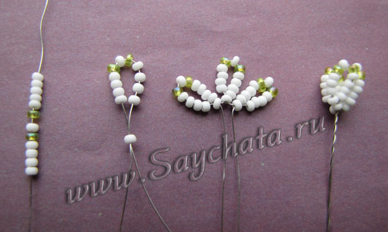 Подснежники из бисера