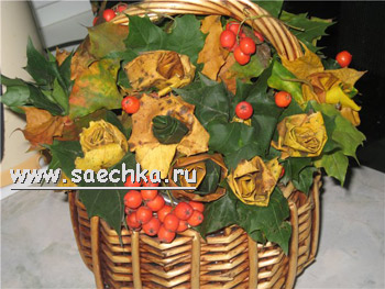 Мастер-класс по изготовлению роз из осенних листьев