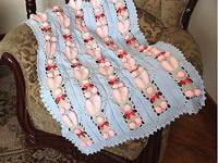 Плед с зайками для новорожденного