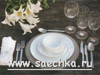 Сервировка стола для меню из четырех блюд