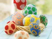 Валяние из шерсти пасхальных яиц