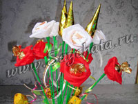 Как сделать конфетный букет