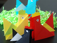 Петух оригами