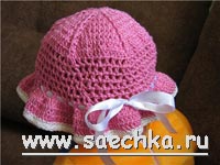 Шляпка крючком для девочки