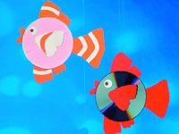 Детская поделка из СД дисков "Рыбка"