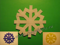 Снежинка из полосок цветной бумаги