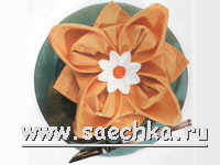 Складывание салфетки - "Кувшинка"