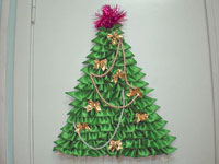 Новогодняя ёлка из присборенной ткани