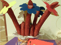 «Цветы» из колбасок