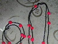 Бусы и браслет в технике "бижу"