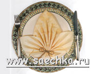 Складывание салфетки - "Пальмовая ветвь"